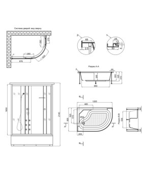 Гидромассажный бокс Lidz Tani SBM120x80L.SAT.HIGH.FR Frost