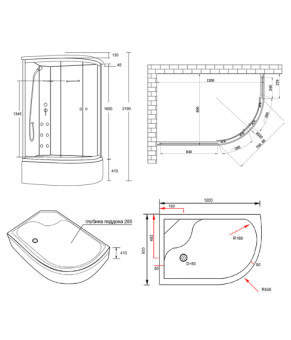 Гидромассажный бокс Lidz Tani SBM120x80L.SAT.HIGH.GR