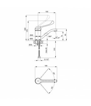 Смеситель для раковины Lidz Watt 002M с поворотным изливом, хром (LDWAT002MCRM34861)