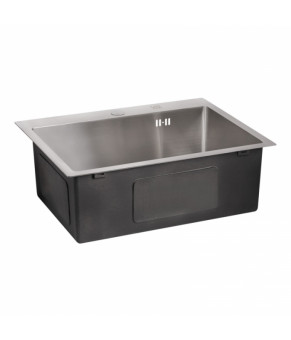Интегрированная кухонная мойка Lidz Handmade H5845 (LDH5845BRU35384) Brushed Steel 3,0/1,0 мм
