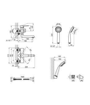 Смеситель для ванны Lidz Nicole 006 с поворотным изливом и душевым гарнитуром (LDNIC006CRM22139) Хром