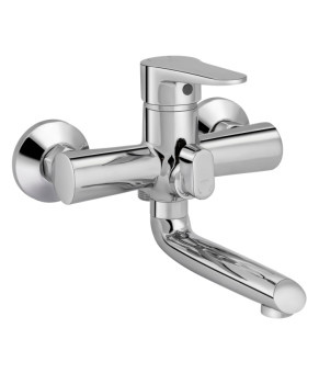 Смеситель для ванны Lidz Nicole 006 с поворотным изливом и душевым гарнитуром (LDNIC006CRM22139) Хром