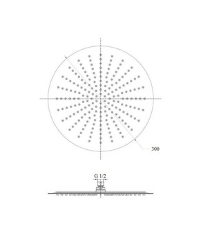 Лейка для верхнего душа Lidz Niagara 300 мм круглая, стеловая (LDNIA130NKS32451)