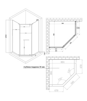 Душевая кабина Lidz Dozorca SC90x90.CRM.LOW.TR, стекло прозрачное 6 мм (SD00039823)
