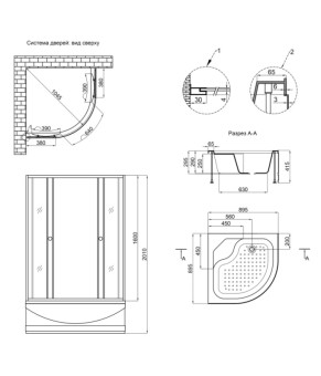 Душевая кабина Lidz Wieza SC90x90.SAT.HIGH.L Linie