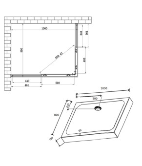 Душевая кабина Lidz Wiezak SC100x80.SAT.LOW.L Linie
