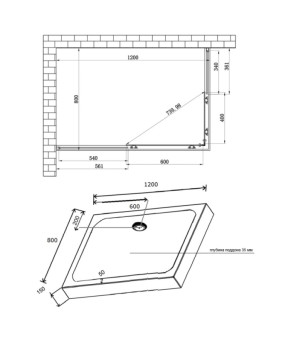 Душевая кабина Lidz Wiezak SC120x80.SAT.LOW.L Linie