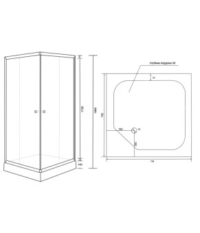 Душевая кабина Lidz Wawel SC80x80.SAT.LOW.GR