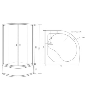 Душевая кабина Lidz Latwa SC80x80.SAT.HIGH.FR Frost