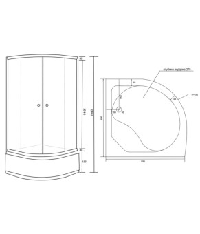 Душевая кабина Lidz Latwa SC90x90.SAT.HIGH.GR