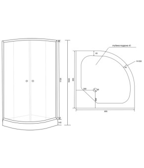 Душевая кабина Lidz Latwa SC90x90.SAT.LOW.GR
