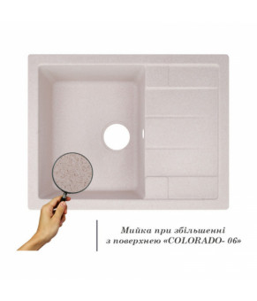 Кухонная мойка Lidz COL-06 Светло-бежевая, искусственный камень (LIDZCOL06650500200)