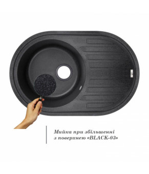 Кухонная мойка Lidz Oval Black BLA-03 (LIDZBLA03780500200)
