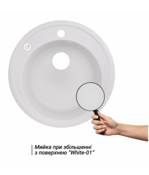 Круглая кухонная мойка Lidz D510/200 WHI-01 (LIDZWHI01D510200)