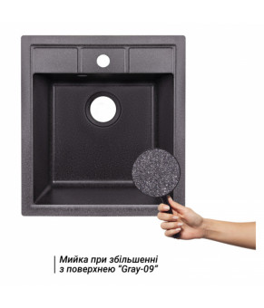 Кухонная мойка Lidz GRF-13 Графит 460x515 мм (LIDZGRF13460515200)