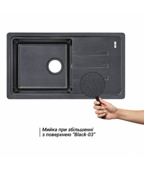 Кухонная мойка Lidz 780x435/200 BLA-03 (LIDZBLA03780435200)