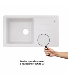 Кухонная мойка Lidz 780x435/200 WHI-01 (LIDZWHI01780435200)