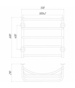 Полотенцесушитель электрический Lidz Cascade (CRM) P5 500x600 RE