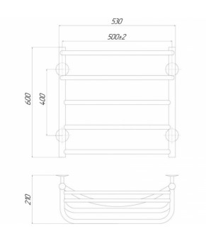 Полотенцесушитель электрический Lidz Hotel (CRM) P5 500x600 LE