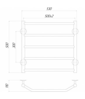 Полотенцесушитель электрический Lidz Trapezium (CRM) P5 500x500 RE