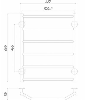 Полотенцесушитель электрический Lidz Trapezium (CRM) P6 500x600 RE