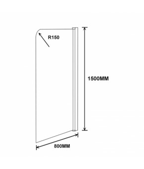 Штора на ванну Lidz Brama SS80x150R.CRM.L Linie