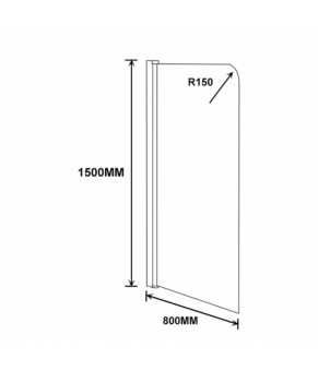 Штора на ванну Lidz Brama SS80x150L.CRM.L Linie