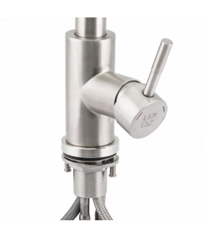 Смеситель для кухни Lidz Aria 015FL1 с выдвижным изливом (LDARI015FL1NKS34944) Nickel