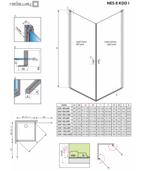 Часть кабины Radaway Nes 8 Black KDD I 80 10071080-54-01
