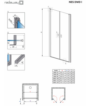 Душевые двери Radaway Nes Black DWD I 70 10027070-54-01