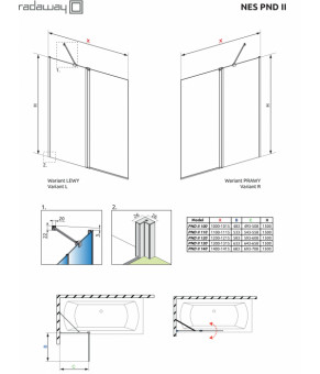 Шторка для ванны Radaway Nes Black PND II 120 10009120-54-01