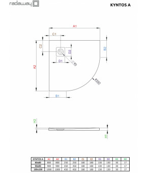 Піддон Radaway Kyntos A HKA9090-74