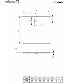Поддон Radaway Kyntos C HKC8080-54