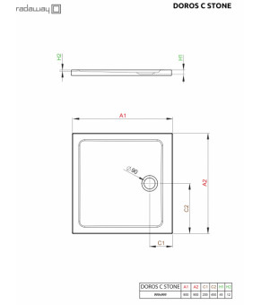 Поддон Radaway Doros C SDRC9090-01-64S