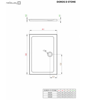 Поддон Radaway Doros D SDRD1090-01-64S
