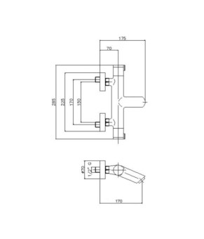 Змішувач для ванни GENEBRE Tau, термостат (67102144567)