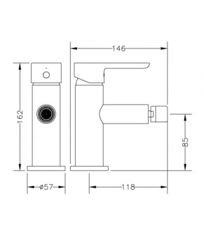 Смеситель для биде Genebre Oslo Black (65140194166)