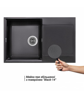 Кухонная мойка Lidz 790x495x230 мм Черный металлик (LIDZBLM14790495230)