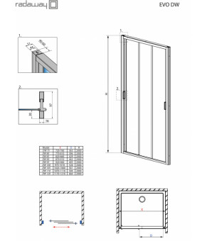 Душевые двери Radaway Evo DW 95 335095-01-01