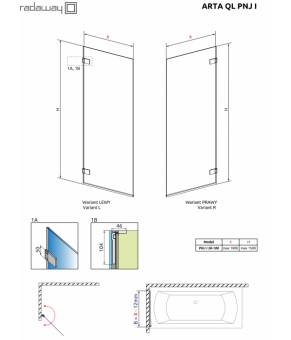Шторка для ванны Radaway Arta QL PNJ I 10102500-03-01