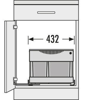 Встраиваемое ведро для мусора Hailo Space Saving 30 л (3644821)