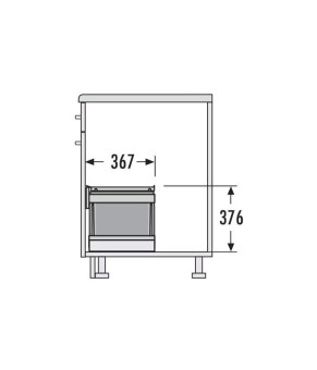 Встраиваемое ведро 28л Hailo R.Tandem, 3644831