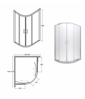 Душевая кабина  BESCO MODERN 100x80x185 универсальная mrozone