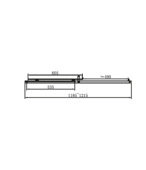 Душові двері в нішу Dusel EF185B Black Matt розсувні, скло прозоре, 120х190