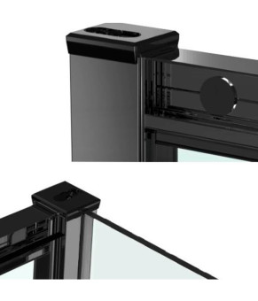 Душевая кабина Dusel EF-182B Black Matt, 90х90х190, двери раздвижные, прозрачное стекло, 518291