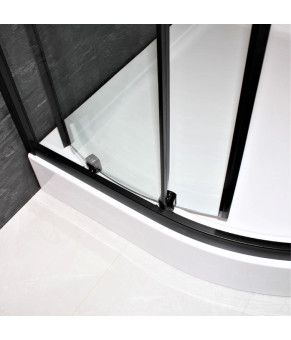 Душевая кабина Dusel EF-182B Black Matt, 100х100х190, двери раздвижные, прозрачное стекло