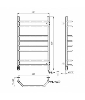 Полотенцесушитель Navin Блюз 480х800 Sensor правый с таймером 12-006033-4880