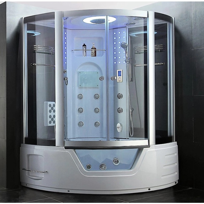 Гидромассажный бокс GOLSTON G-A2212 белый акрил, с парогенератором 1450*1450*2230