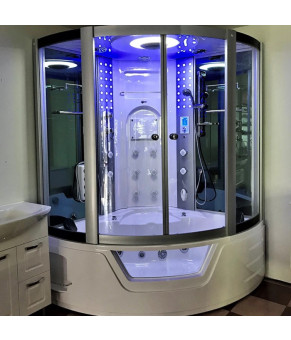 Гидромассажный бокс GOLSTON G-A2212 белый акрил, с парогенератором 1450*1450*2230