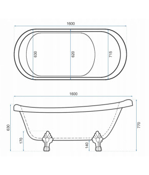 Ванна REA Brasso Chrom Siphon REA-W5632